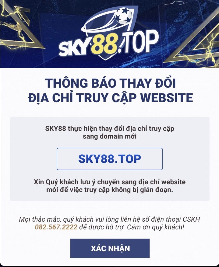 Sky88 đổi website